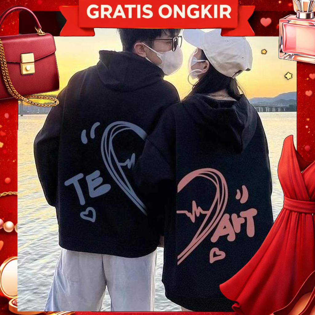 Switer Couple Love Cewe Cowo / Sweater Couple Love Art Pria Wanita Hoodie Couple Love Keren Cewe Cow