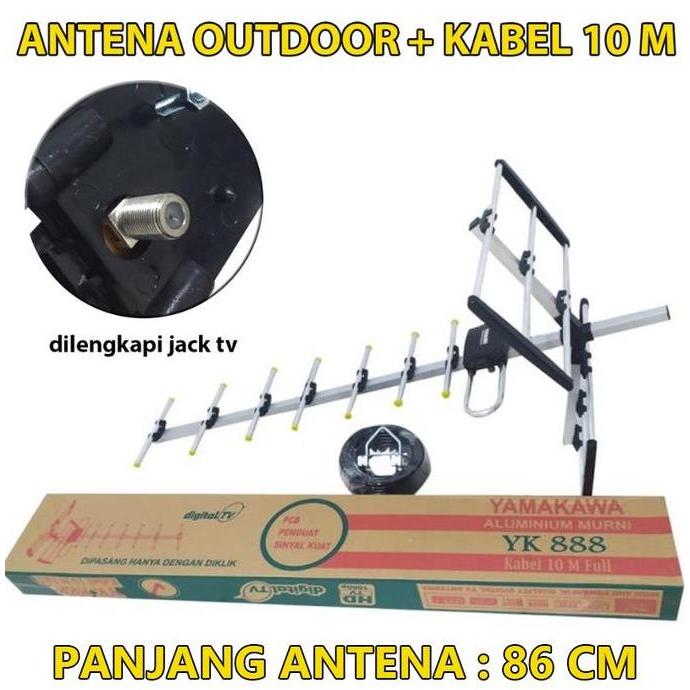 Antena Tv Outdoor Digital Sinyal Kuat + Kabel Vdr V 85 Hd Baru
