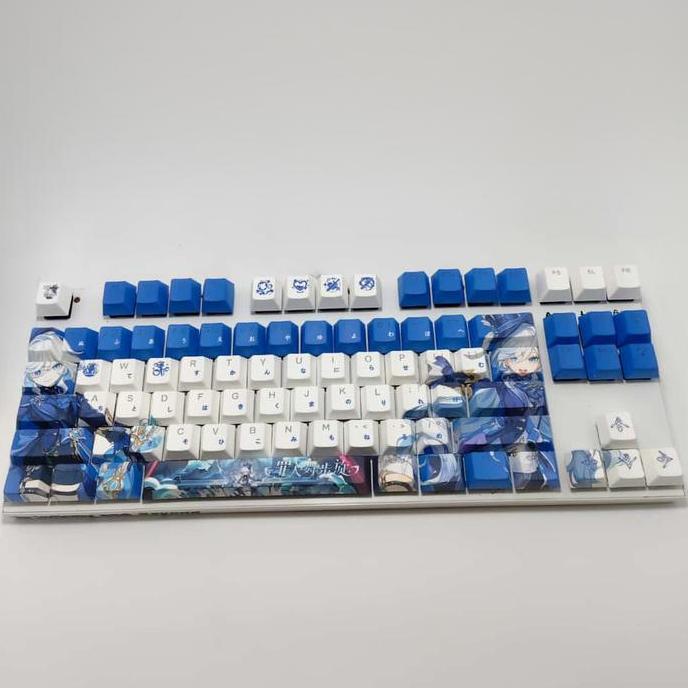 Genshin Impact Furina Pbt Keycaps Cherry Profile Translucent Backlight Led Ready