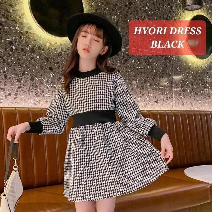 DV385 - DRESS BLACK BAJU DRES FASHION KOREA ANAK REMAJA