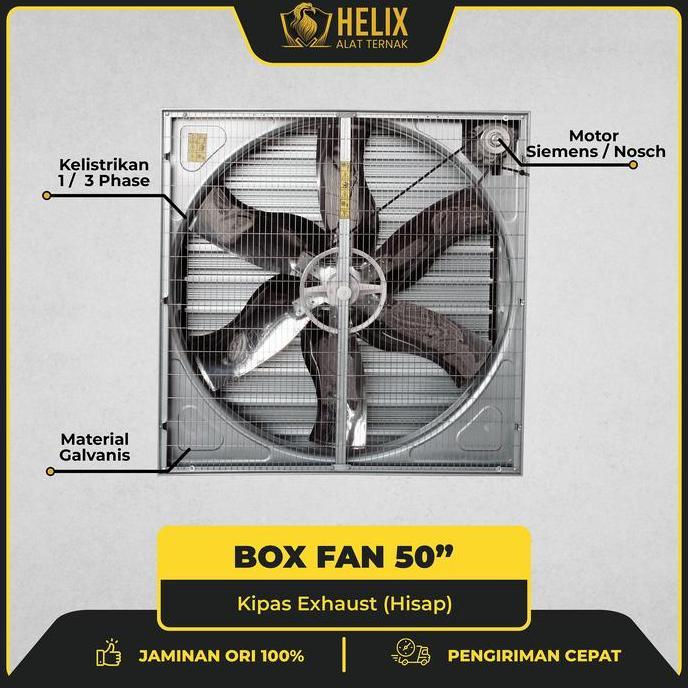 Terlaris Box Fan 50" Inch Kipas Exhaust Hisap Blower Kandang Pabrik 1 / 3 Phase