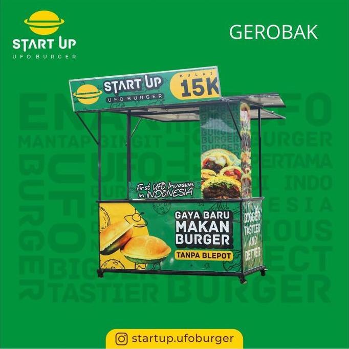 Terlaris Jual Gerobak Preloved / Bekas / Gerobak Booth Container Jualan Makanan Ukuran Besar / Keter