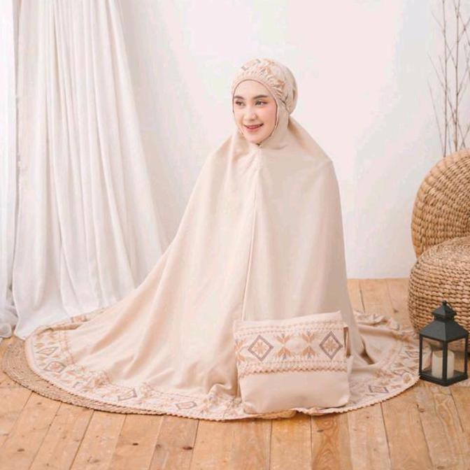 Mukena Songket / Mukena Dewasa Khadijah Jumbo / Mukena Syahbani Khadijah Jumbo / Mukena Bordir Katun