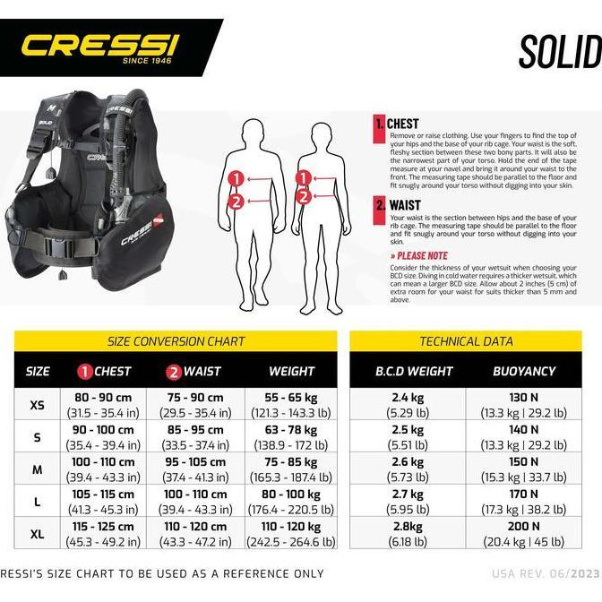 BCD Cressi Solid - Perfect for Dive Center