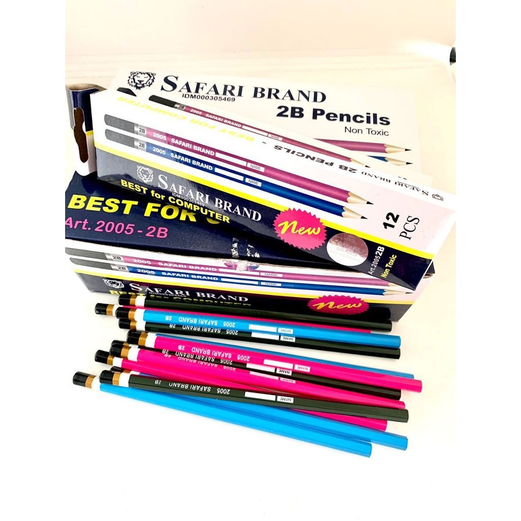 (12 pcs) Pensil Safari 2B | Pensil 2B Murah