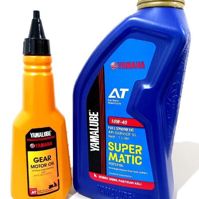 Olinol- Paket Oli Yamalube Super Matic 1L Original + Yamalube Gear 140 Ml For Lexi Freego Aerox Nmax