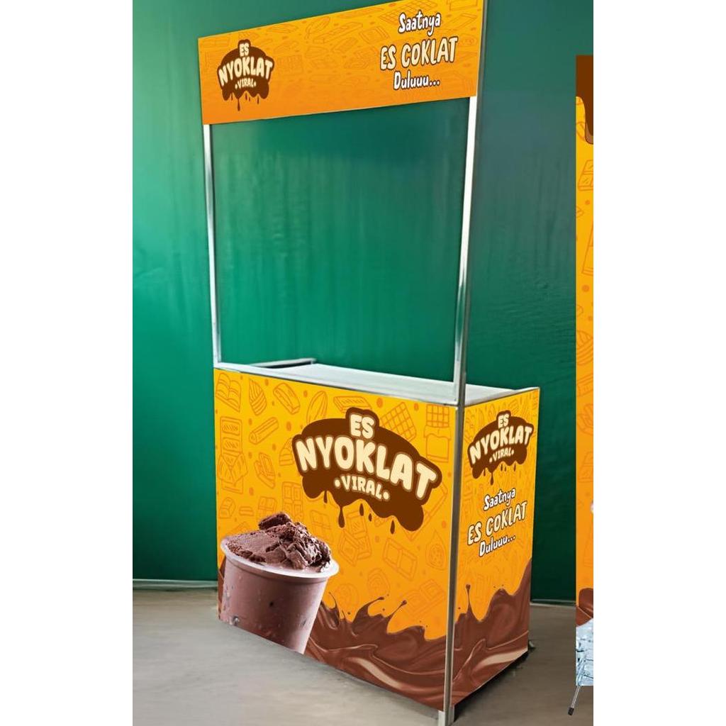 Terlaris Booth Portable Gerobak Alumunium Event Desk Bongkar Pasang Untuk Usaha