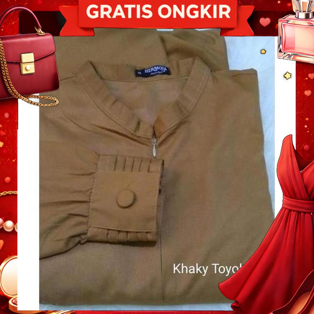 Gamis Pdh Khaki Toyobo Jumbo-Seragam Pns Khaki-Seragam Pdh Coklat