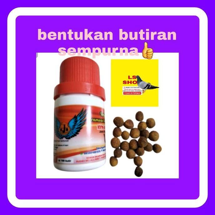 Bluee- Jamu Rjb 100 Butir Kamlang Herbal Burung Merpati Sang Juara Kolongan Tinggi Jauh Balap Lomba 