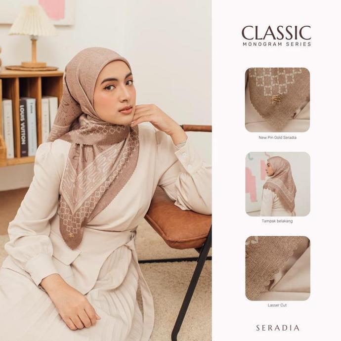 Terpopuler- Seradia Hijab Segi Empat Monogram Classic