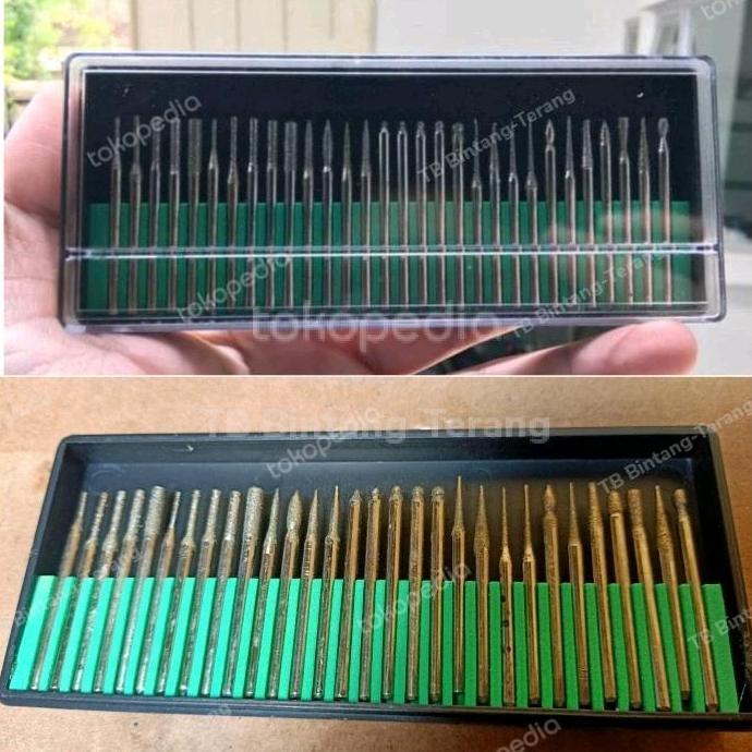 1 SET MATA BOR MINI GRINDER INTAN UKIR KIKIR POLES DIAMOND BURR ROTARY