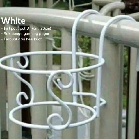 Taman- Pot Bunga Besi / Rak Pot Bunga Gantung Pagar Balkon S /Rak Gantungan Besi Pot Pagar/Standing 