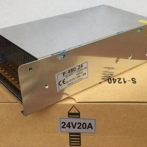 Listrikk- Adaptor 24V 20A Power Supply Switching Led Jaring 20 Ampere 24 Volt Dc