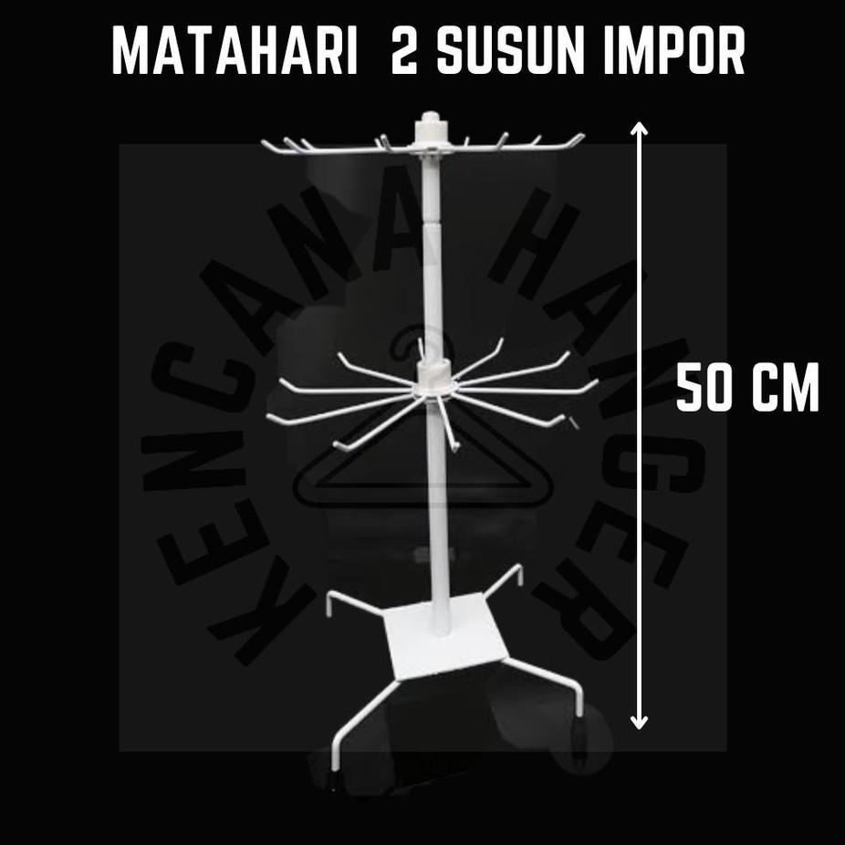 Gantungan Aksesoris Matahari 2 Susun | Rak Display Aksesoris (L) Impor Gantungan Display Rak Serbagu