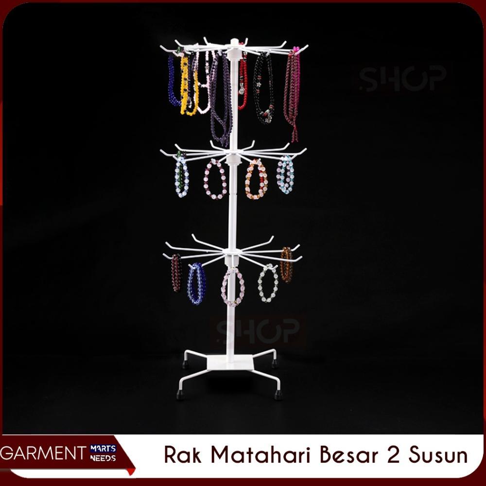 RMIMP3 - Gantungan Aksesoris Rak Display Putar Matahari 3 susun Besi Kuat Tebal Impor