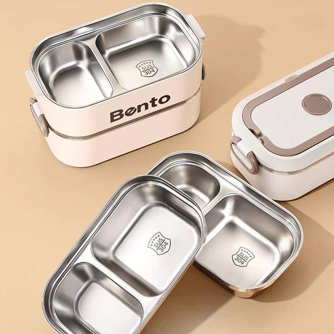 kotak makan set lunch box stainless anti tumpah kotak bekal anak tas lunch box stainless anti tumpah