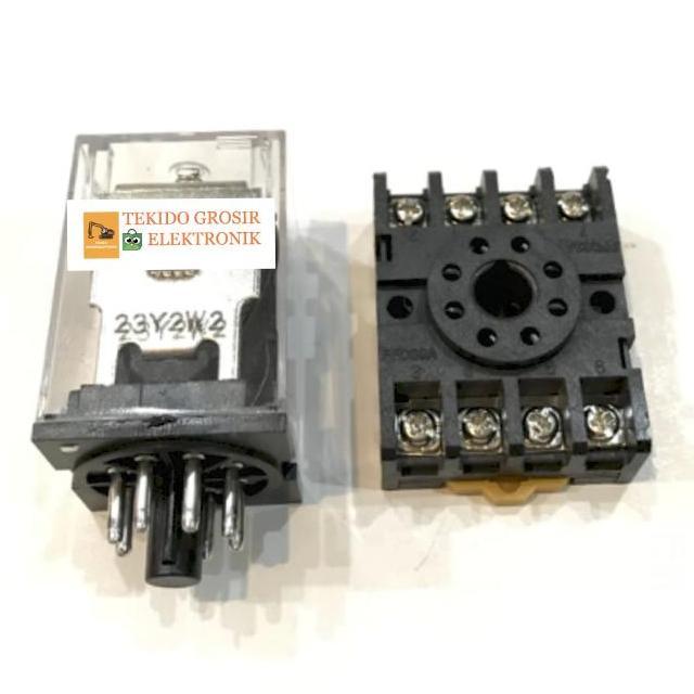 Promo Relay + socket - Relay AC 220V 10A 8P - Soket AC 8P Diskon