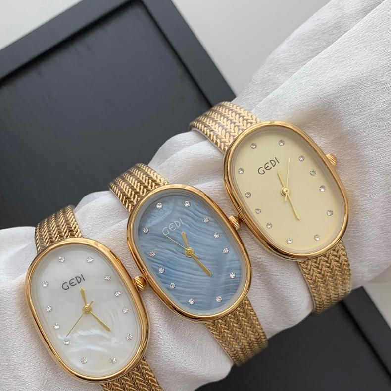 Thebest- Jam Tangan Rantai Oval Original GEDI Jam New Fashion Korea CA048