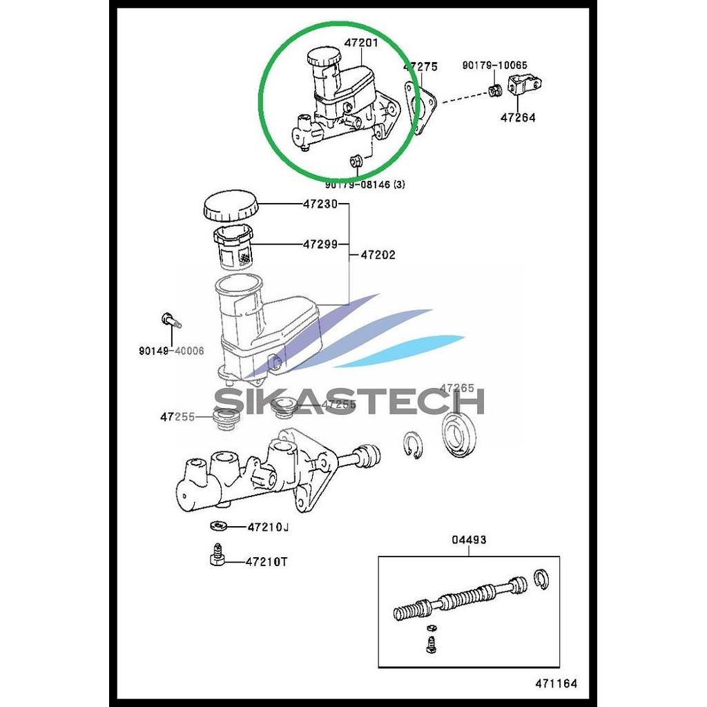 DISKON BRAKE MASTER CYLINDER MASTER REM ATAS 3 KAKI TOYOTA CORONA ABSOLUTE