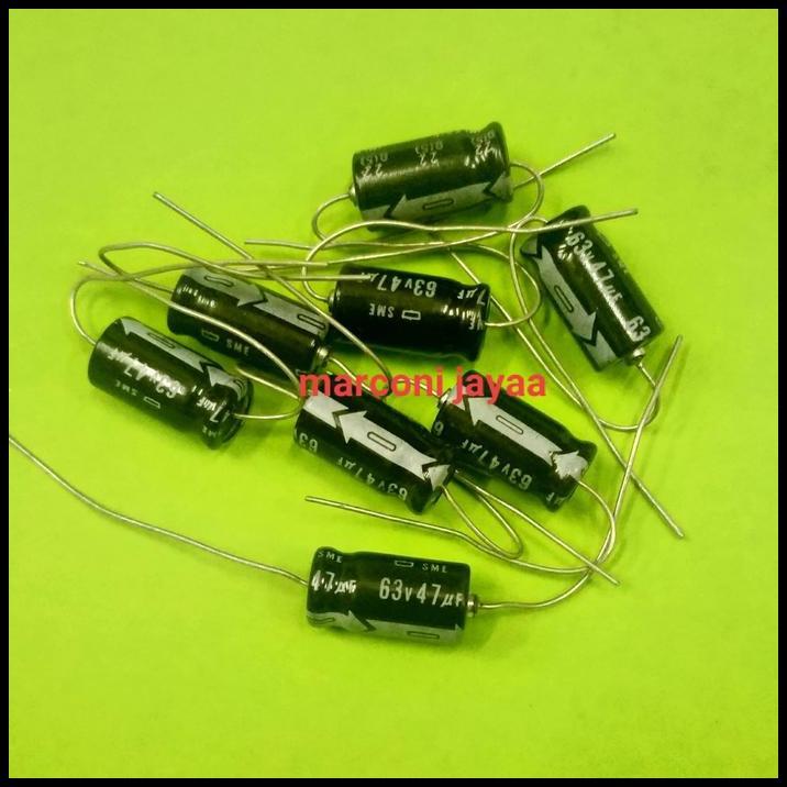TERMURAH KAPASITOR 47UF 63VOLT POLAR AXIAL 