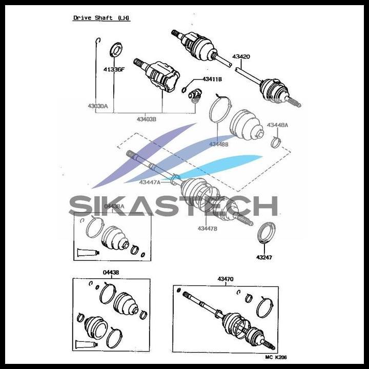 TERMURAH OUTER CV JOINT / KEPALA AS RODA KOHEL KOKEL LUAR TOYOTA COROLLA EE80 SE SALOON 1300CC EE90 