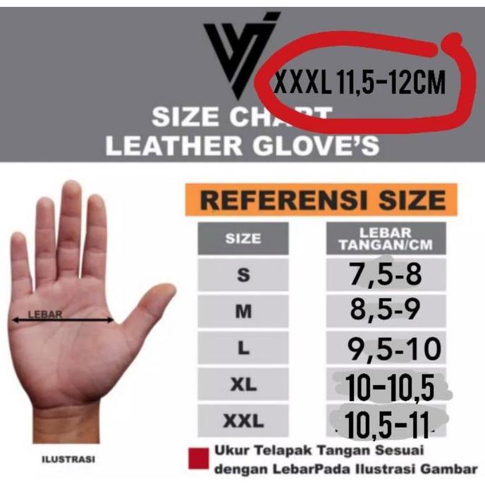 Bestone- sarung tangan kulit asli motor half pria ready big size jumbo XXL