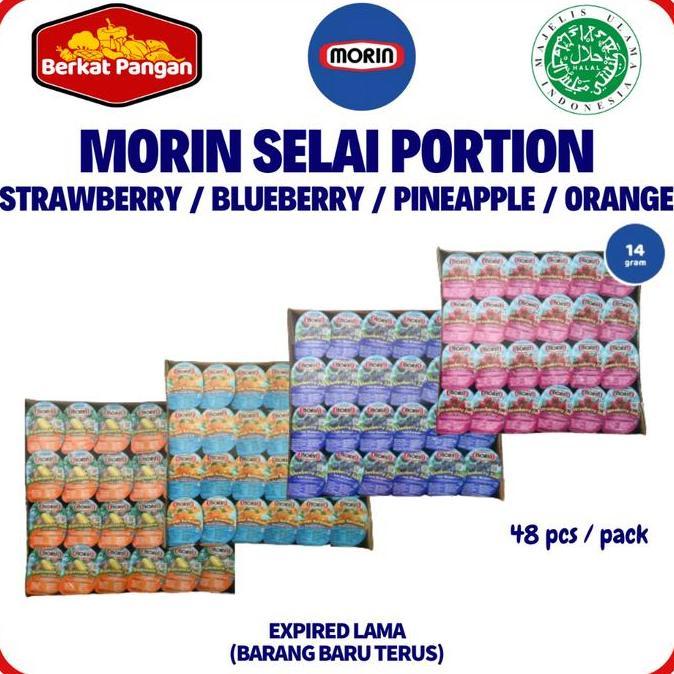 Nursellerjagat - Morin Jam Mini Portion 14 Gr - Selai Strawberry Blueberry Pineapple Orange Marmalad