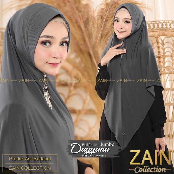 ZAIN - Kerudung Bergo Syar'i Dayyana Jumbo Jilbab Soft Pet || Hijab Syari ZAIN COLLECTION  High Qual