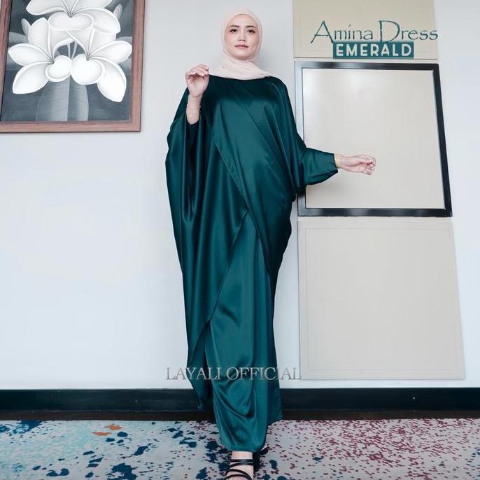 Layali - Amina Dress Silky Kaftan Kondangan by Layali