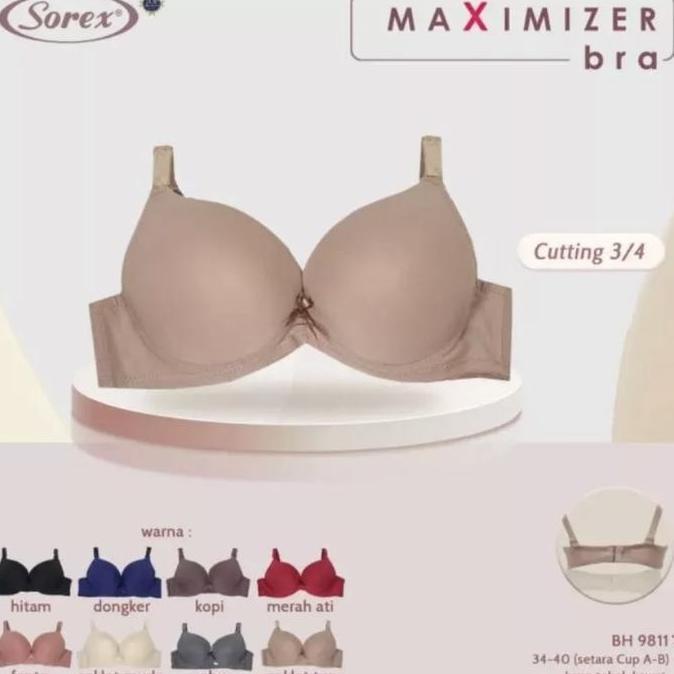 Bahanlembut- Sorex 9811 Bh Bra Wanita Push Up Maximizer Busa Tebal Berkawat Kait 2