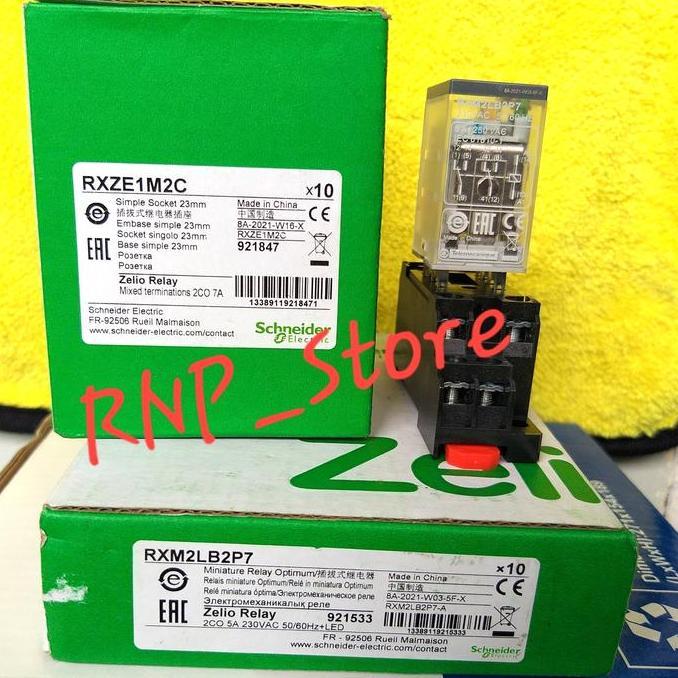 Promo Relay Schneider RXM2LB2P7 RXM 230 VAC + socket Diskon