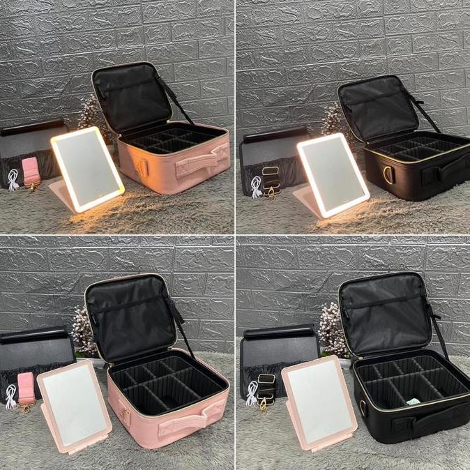 Terpopuler- Cermin Led Tas Kosmetik Tas Make Up Cermin Lampu Beauty Case