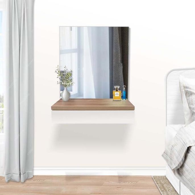 Meja Rias Gantung Dressing Table Kayu Modern Minimalis Putih - Perth PS