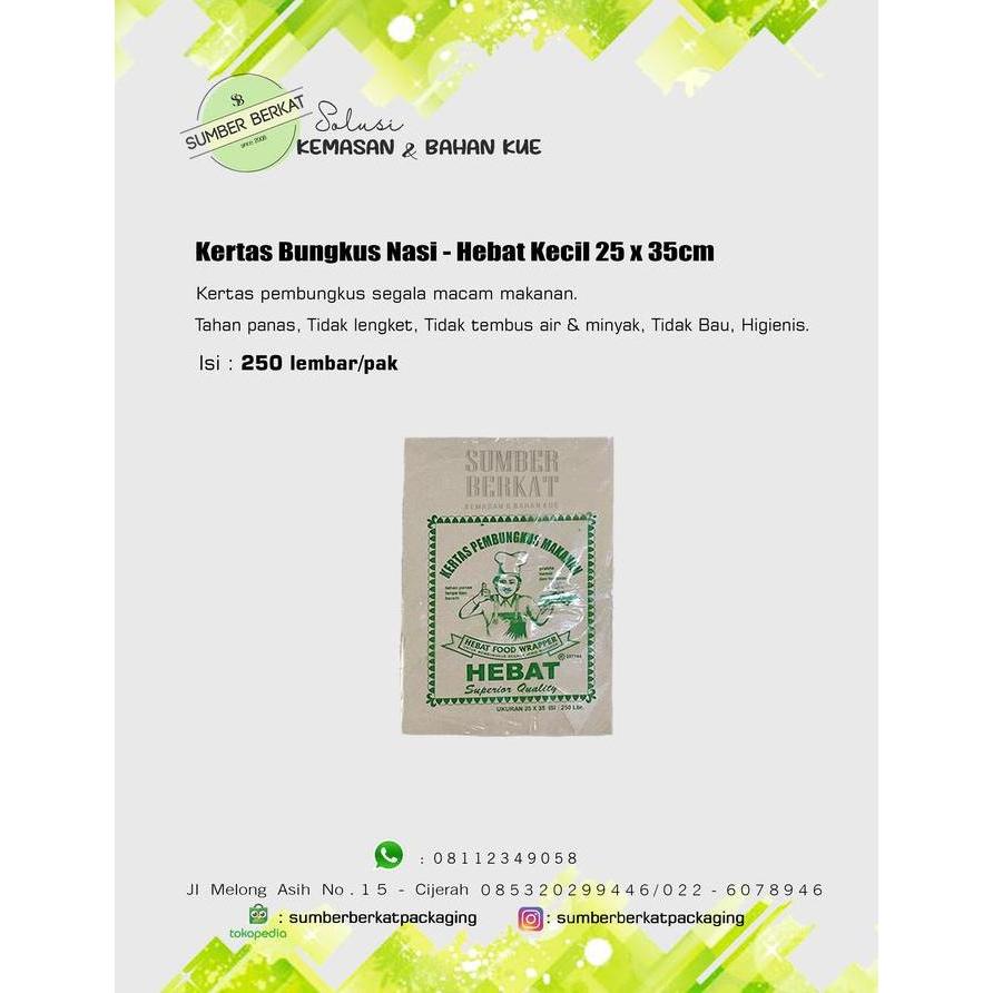 Nikmat- Kertas Nasi / Bungkus Nasi Coklat Hebat Kecil