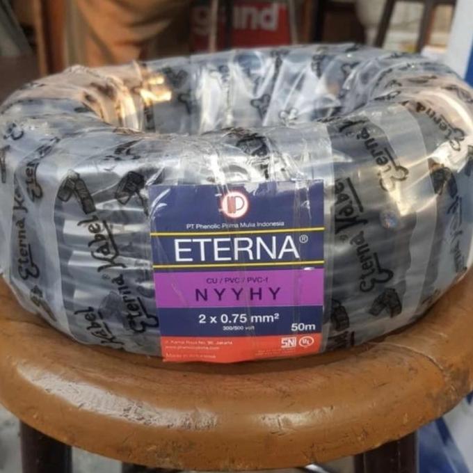 TERBARU - Kabel Eterna NYYHY 2x0.75 50 Meter / Kabel Eterna 2x0.75 Serabut