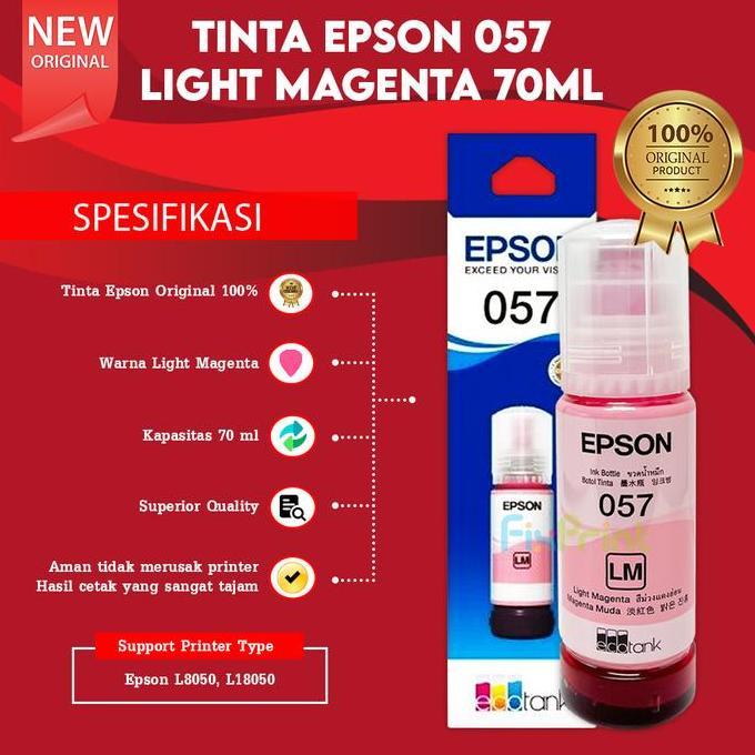 Solid- Tinta Original 057 Ink Black Color T09D 70Ml Support Printer Epson L8050 L 8050 L -8050 A4 L1