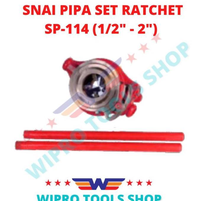 TERMURAH - WIPRO Alat Snai Pipa Set Ratchet / Buat Drat Pipa 1/2" - 2" SP-114