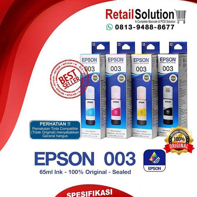 Solid- Tinta Epson 003 - Tinta L3110 L3150 1 Set Warna Cmyk