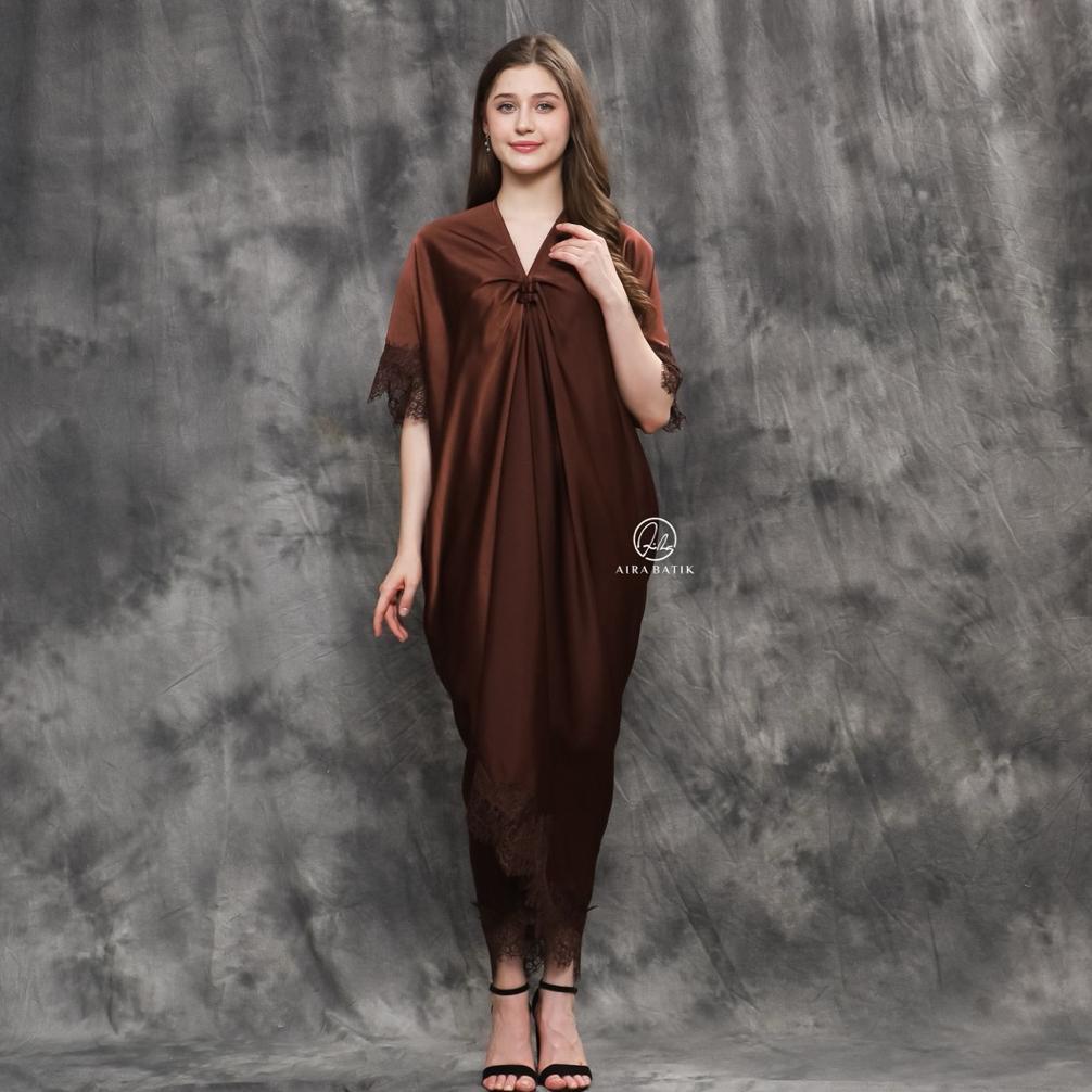 BEST SALE AIRA BATIK _ Anggia Kaftan Lace (READY STOCK) I Kaftan Silk I Kaftan Raya I Kaftan Viscose