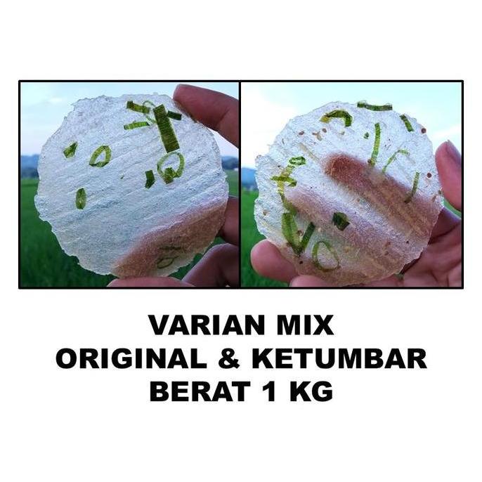 Wenakl- Kicimpring Singkong Mentah Varian Mix (Berat 1 Kg) Camilan Kering Kerupuk Snack Keripik Cemi