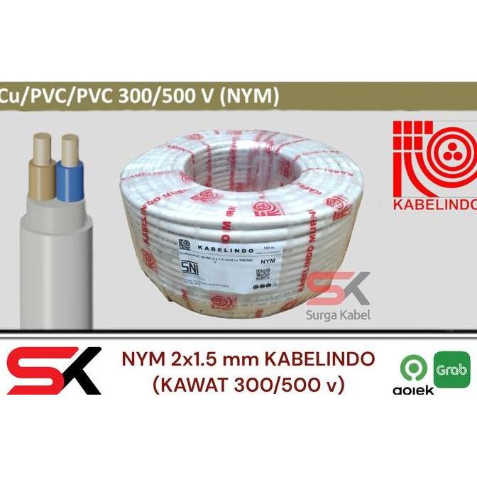 Promo NYM 2x1.5mm KABELINDO/ NYM 2 x 1.5mm/ KABEL KAWAT 2x1,5mm/ 2 x 1,5mm Diskon