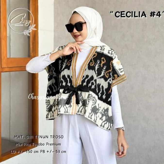 Topyoux- Chasy Cecilia Outer Pita Tenun Etnik Cardigan Bolero Atasan Original Batik Unik Wanita