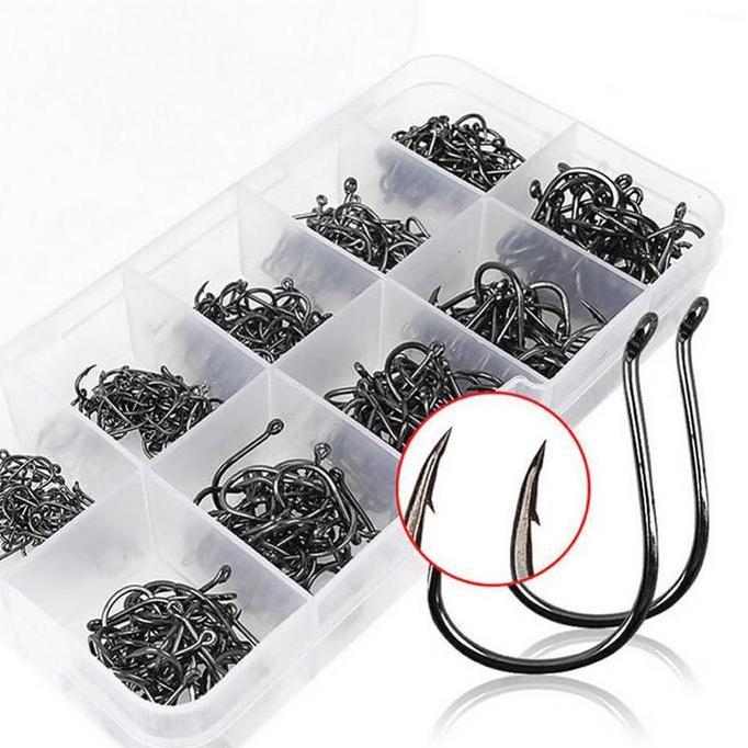 CARMANELO Kail Pancing bahan Baja karbon ,Kail Pancing Ikan Tajam No 3-12 Set Mata Kail Pancing Baha