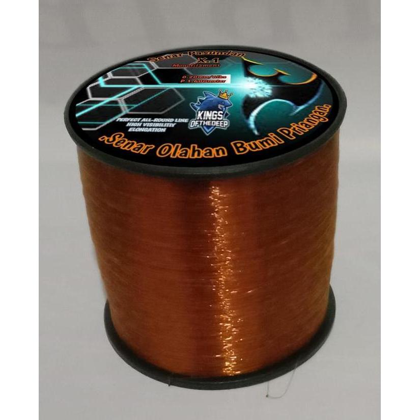 Pasundan Fishing Line Warna Tembaga (Rol Besar) Benang Tali Senar Pancing Olahan Anti Kriting 500-10