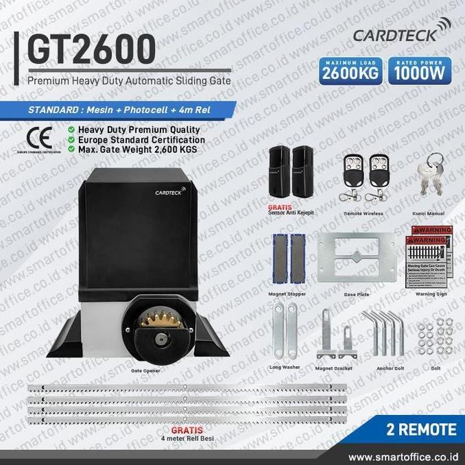 CARMANELO 2600kg Heavy Duty Industrial AC Motor Sliding Gate Cardteck GT2600