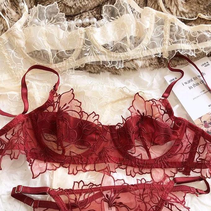 Marie Bra Set BH + CD Celana Dalam Wanita Lace Transparan Sexy Model Victoria Gstring Brazilian Secr