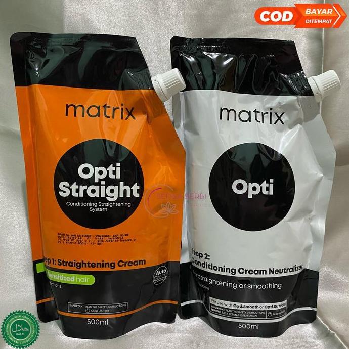 Gogogo- Opti Straight 500Ml Matrix 2Xstep Smoothing Isi Step 1 Dan Step 2 Resistant Extra Resistant 