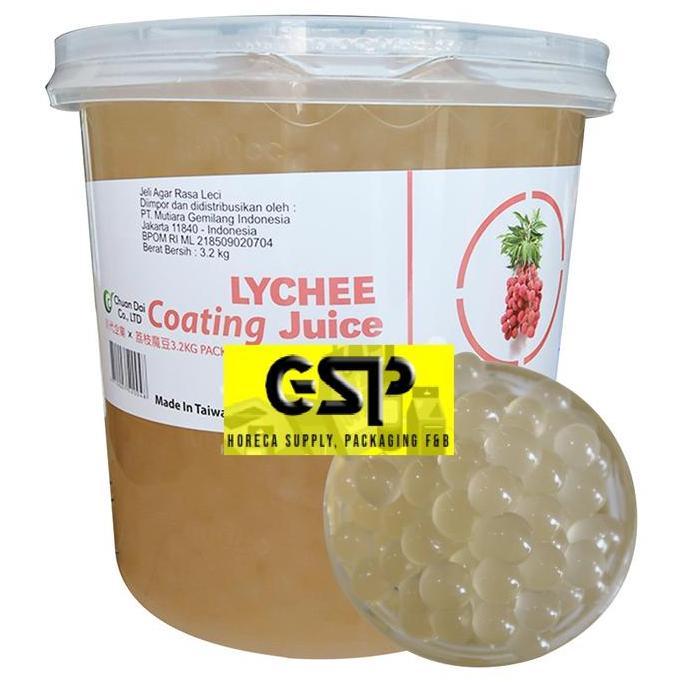 in_sellerjisa - popping boba lychee coating juice 3.2kg / pail , import taiwan poping