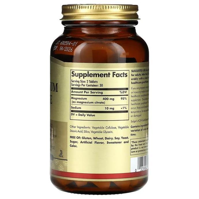 Solgar, Magnesium Citrate, Vegan s