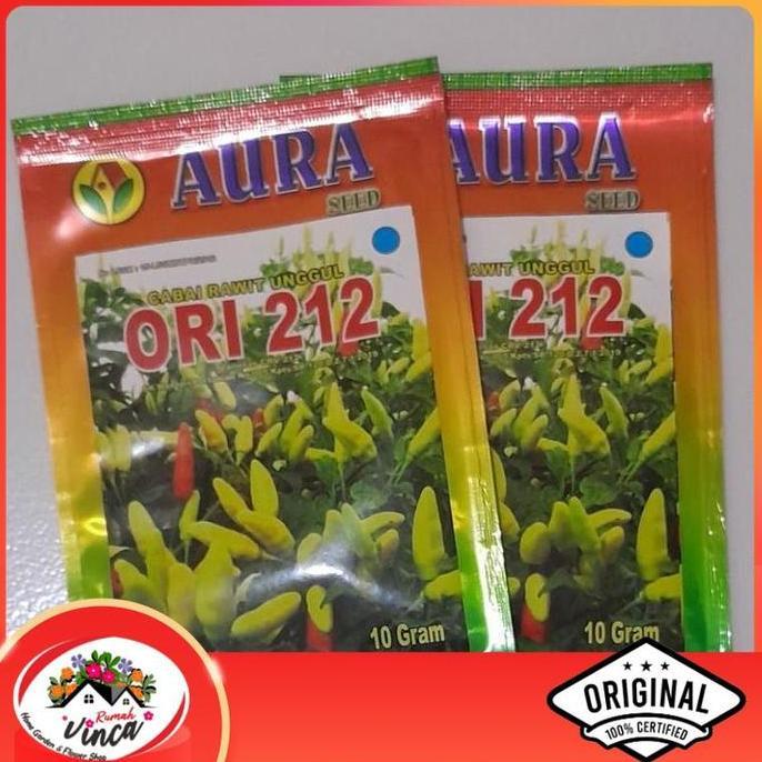 PROMO Benih Bibit Cabe Rawit Merah ORI 212 10g Cap Aura Seed Biji Cabai benih  cabe